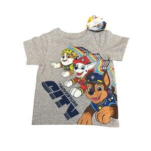 Paw Patrol Toddler’s  Short Sleeve Gray Shirt Size 18M  Puppy Logo New